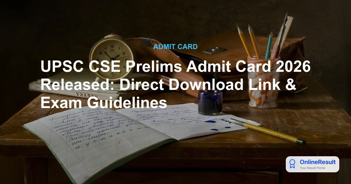 UPSC Prelims 2026 Admit Card Released: Download Hall Ticket & Exam Guidelines