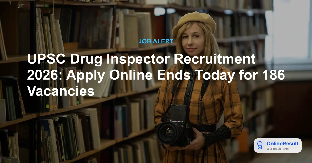 UPSC Drug Inspector Recruitment 2026: Apply Online for 186 CDSCO Vacancies