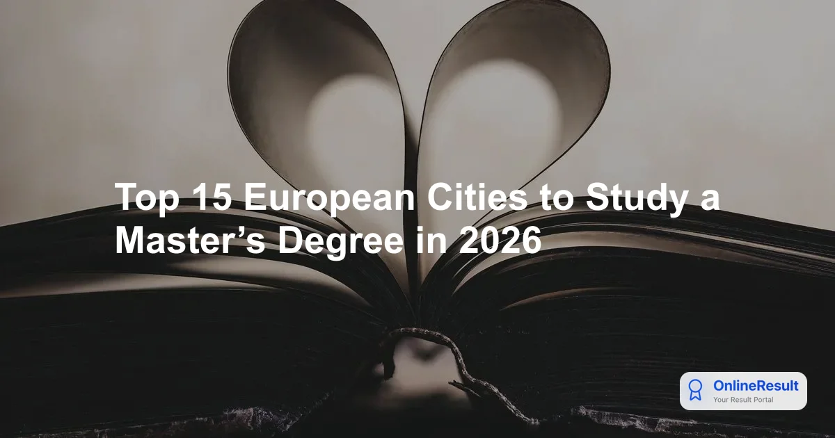 Top 15 European Cities to Study a Master’s Degree in 2026