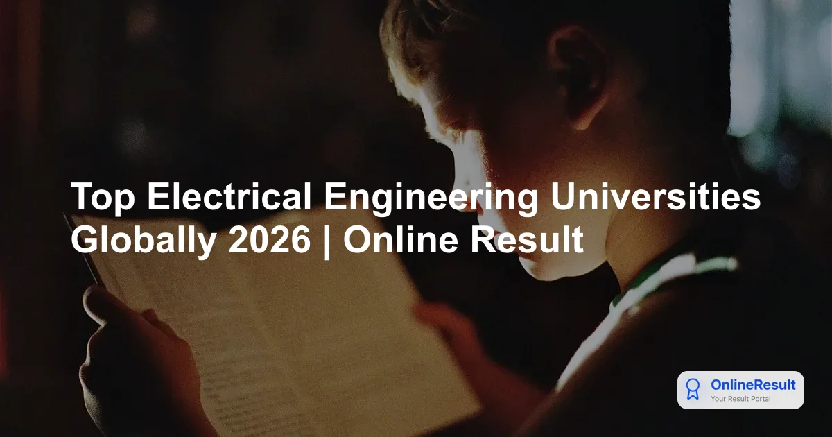 Top Electrical Engineering Universities Globally 2026 | Online Result