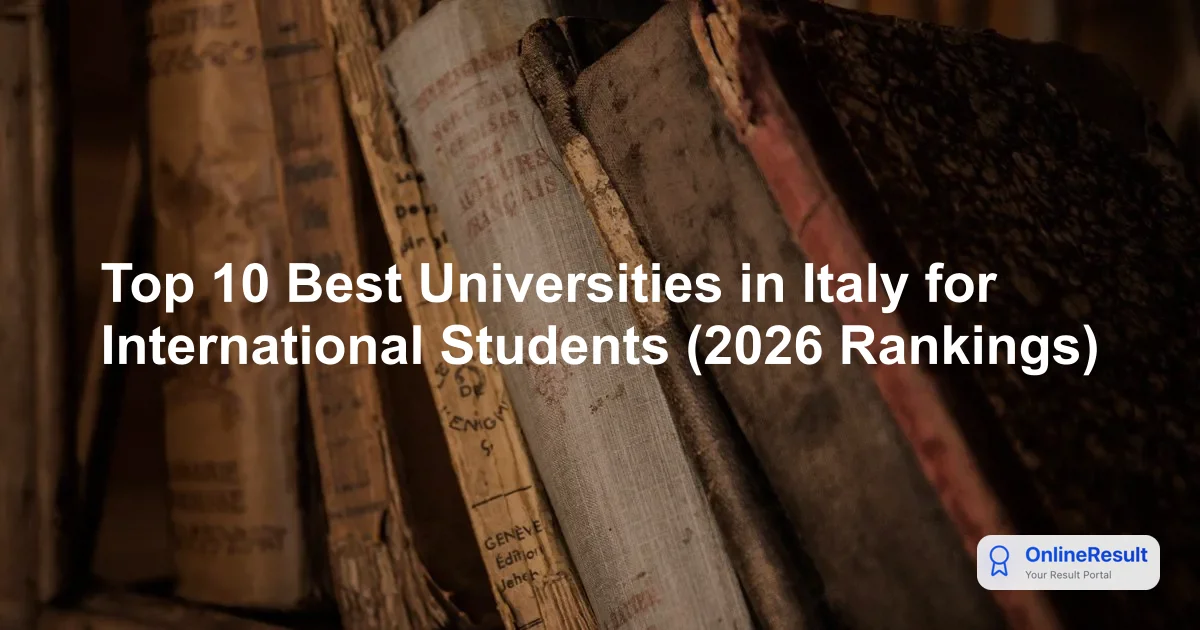 Top 10 Best Universities in Italy for International Students (2026 Rankings)