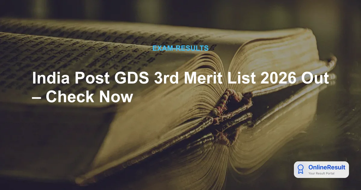 India Post GDS 3rd Merit List 2026 Out – Check Now