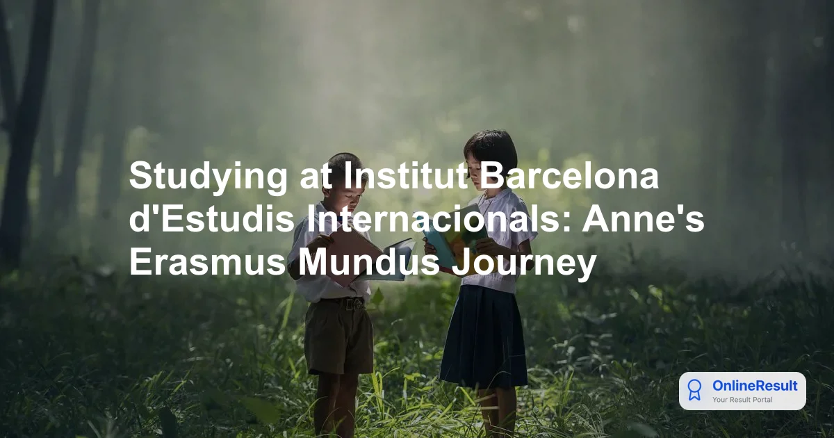 Studying at Institut Barcelona d'Estudis Internacionals: Anne's Erasmus Mundus Journey