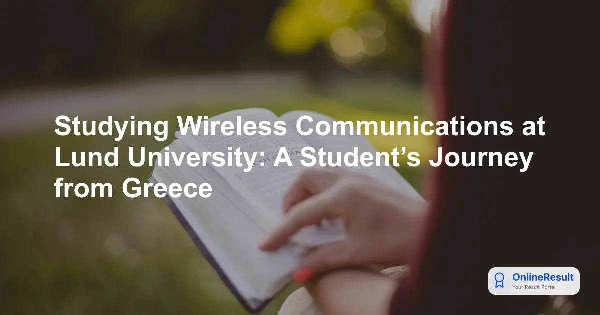 Studying Wireless Communications at Lund University: A Student’s Journey from Greece
