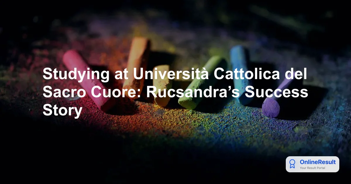 Studying at Università Cattolica del Sacro Cuore: Rucsandra’s Success Story