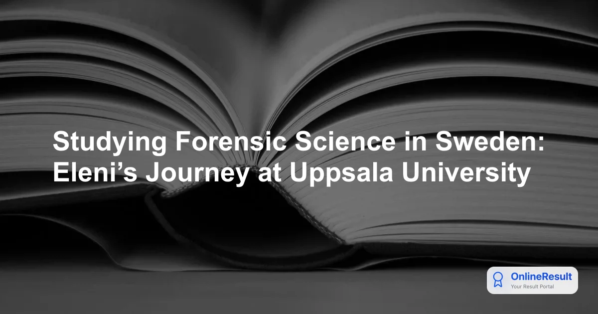 Studying Forensic Science in Sweden: Eleni’s Journey at Uppsala University
