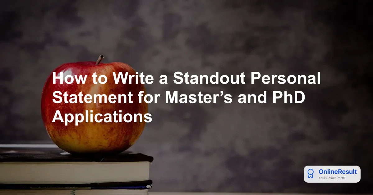 How to Write a Standout Personal Statement for Master’s and PhD Applications