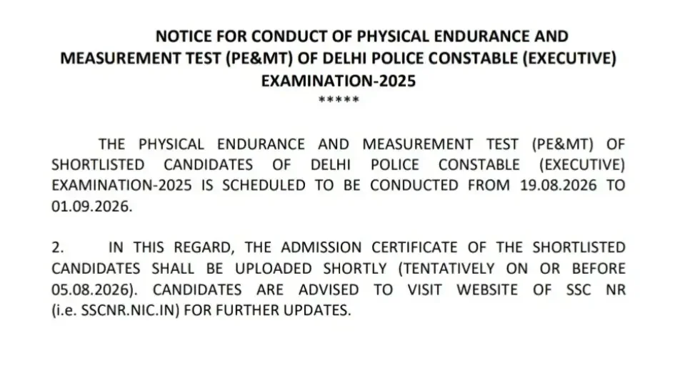 Delhi Police Physical Test Dates 2026 Out, Check Head Constable Exam Schedule_3.1