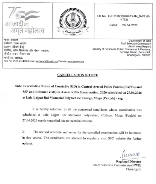 SSC GD Exam 2026 Cancelled at Various Centres, Check List & New Schedule_6.1