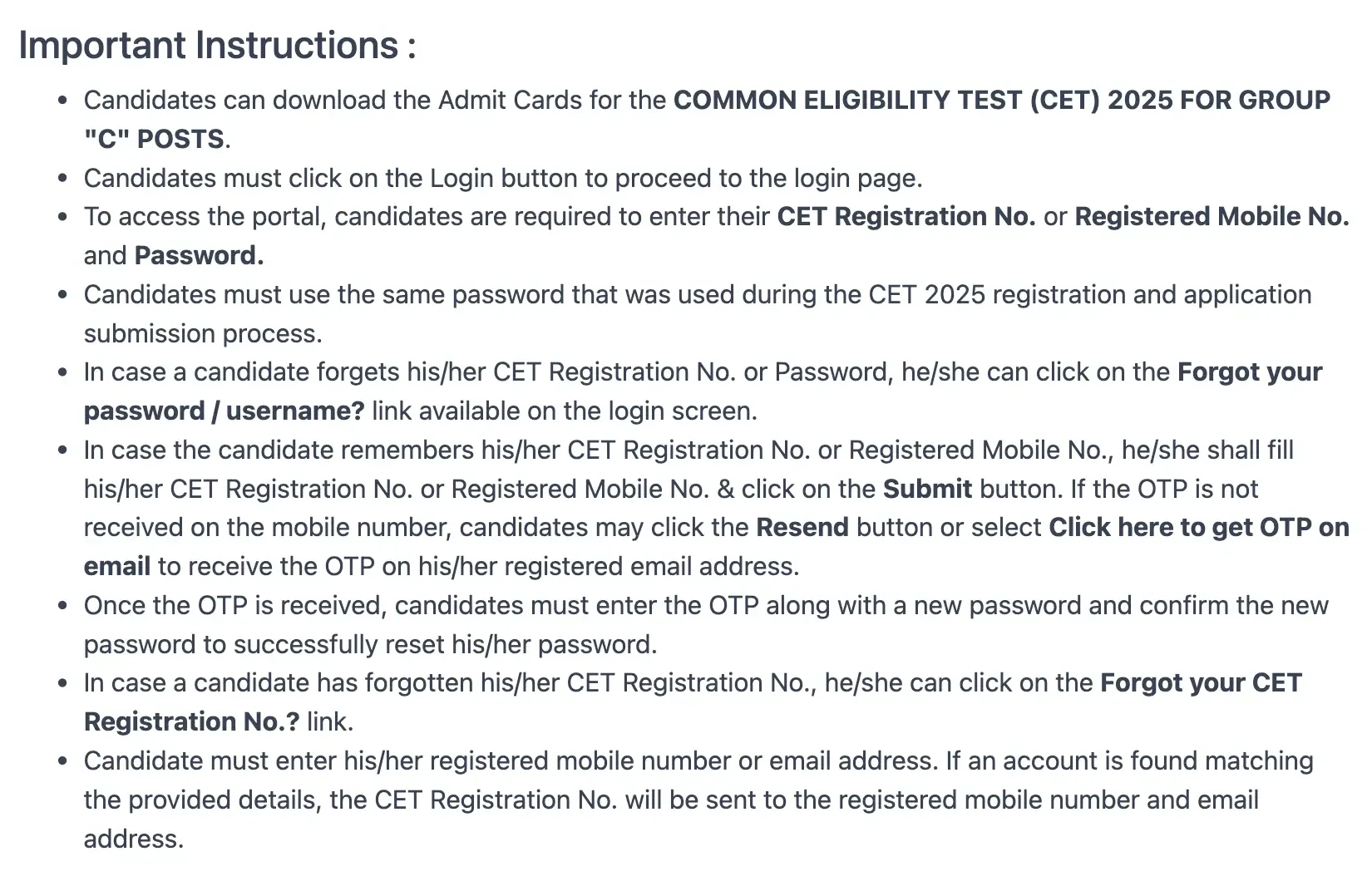 Haryana CET Admit Card 2025