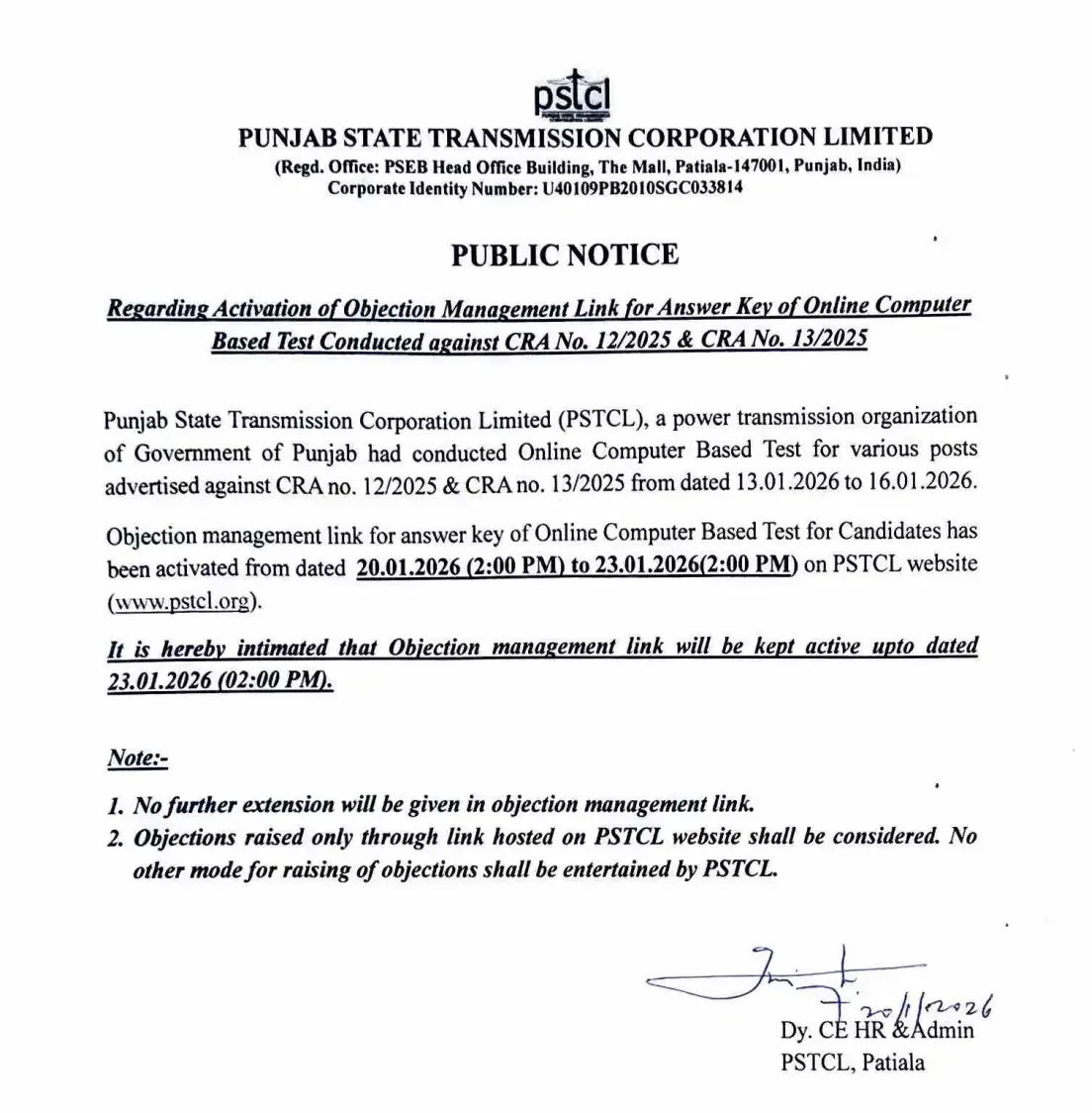 PSTCL Answer Key 2026: Official Release and Download Information