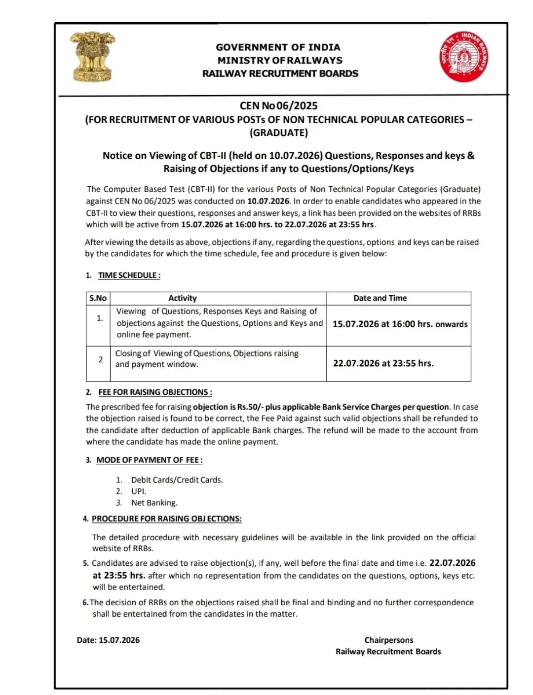 RRB NTPC Graduate CBT 2 Answer Key 2026 Out, Download Official Response Sheet PDF_3.1