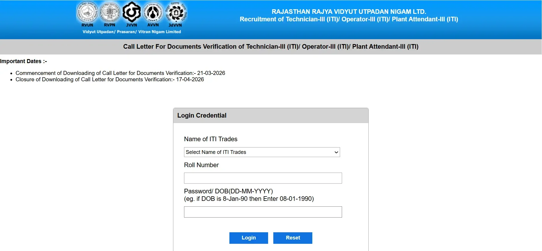 RVUNL Technician Mains Result 2026 Out, Download Merit List & DV Call Letter