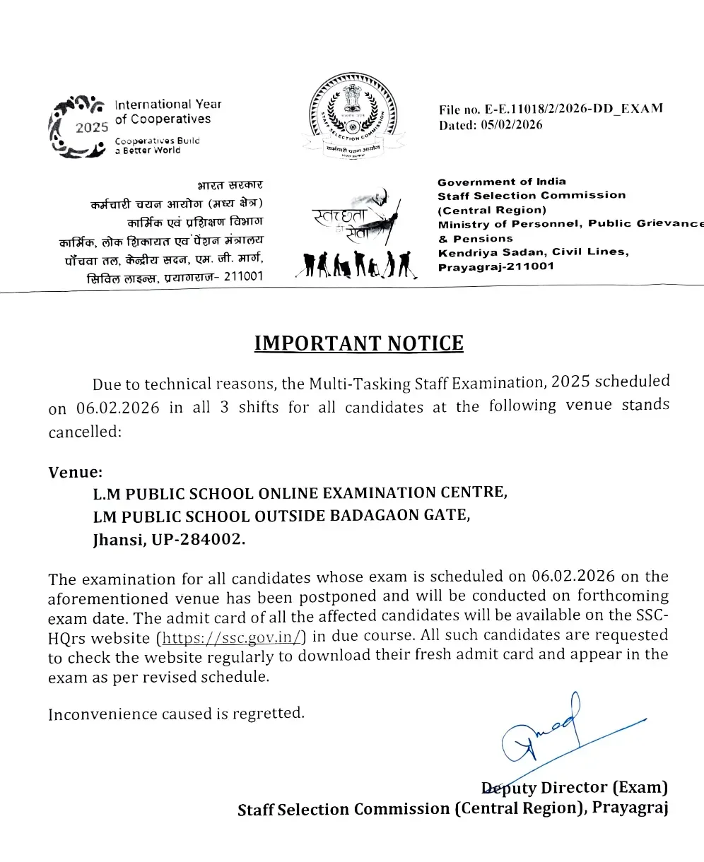 SSC MTS Exam Cancelled 2026 at Various Centres, Check Revised Exam Date_8.1