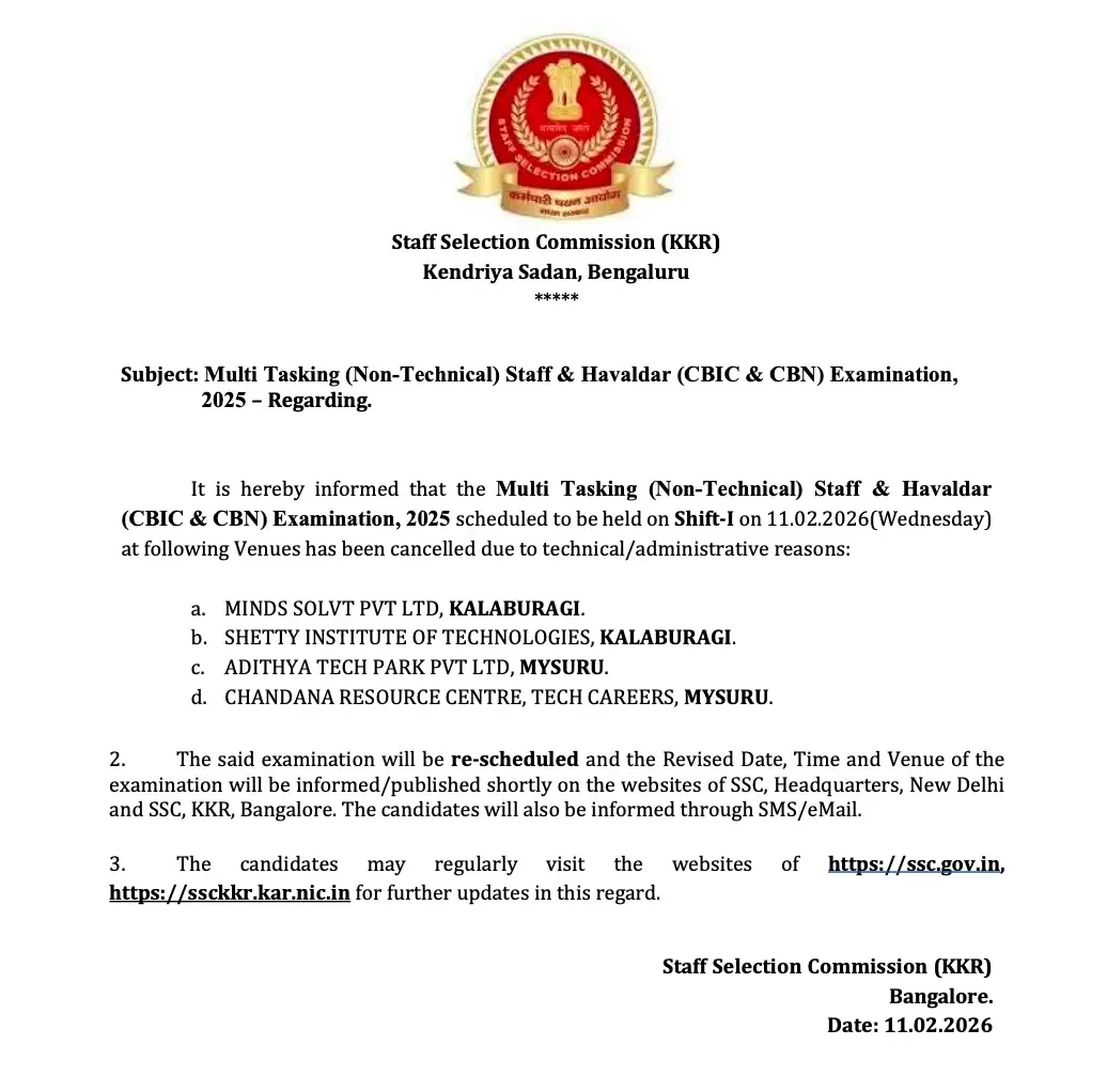SSC MTS Exam Cancelled 2026 at Various Centres, Check Revised Exam Date_6.1