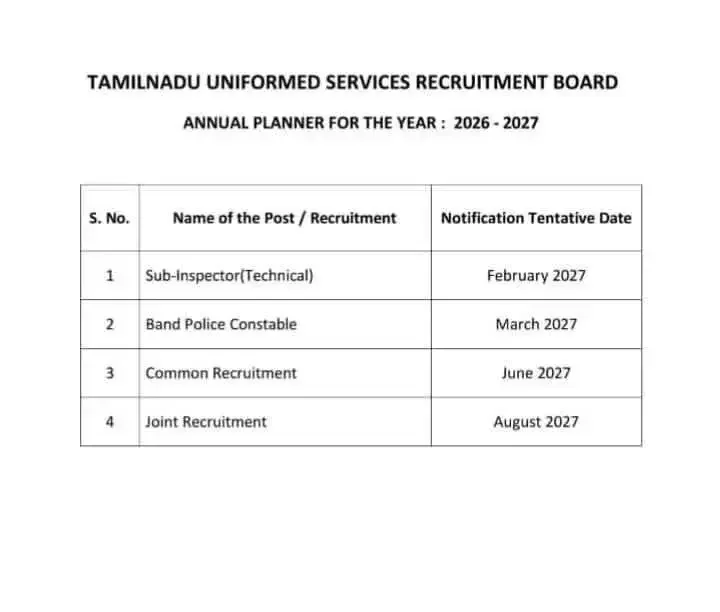 TNUSRB Annual Planner 2026-27 Released, Check New Notification Dates_3.1