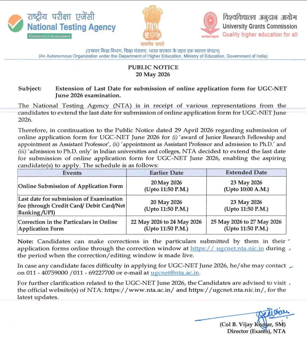 UGC NET Application Form 2026 Extended, Last Date 23 May_3.1