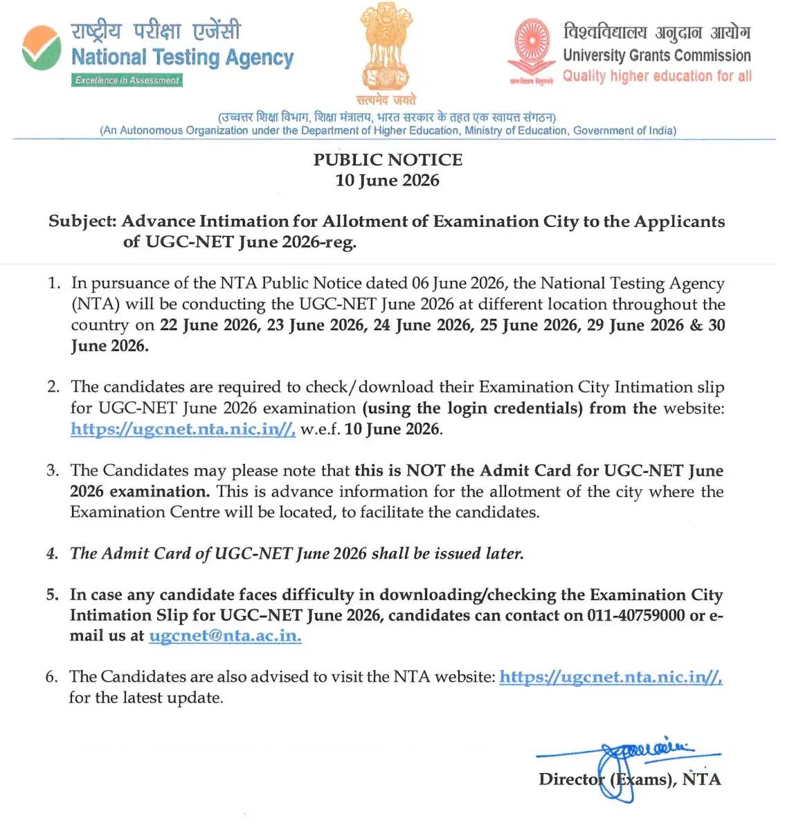 UGC NET City Intimation Slip 2026 Out at ugcnet.nta.nic.in, Check Exam City Details_3.1