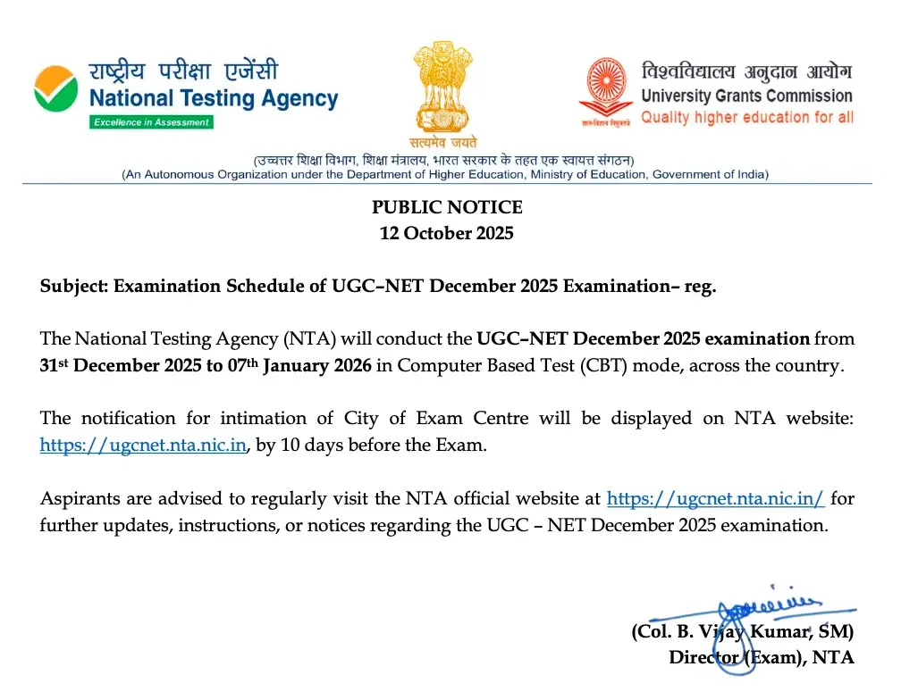 UGC NET Exam Date 2025 Out, December Session Starts from 31 Dec_3.1