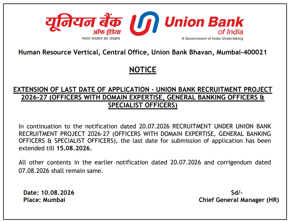 Union Bank of India Apprentice Exam Date 2026 Out, Online Exam on 7 June_3.1