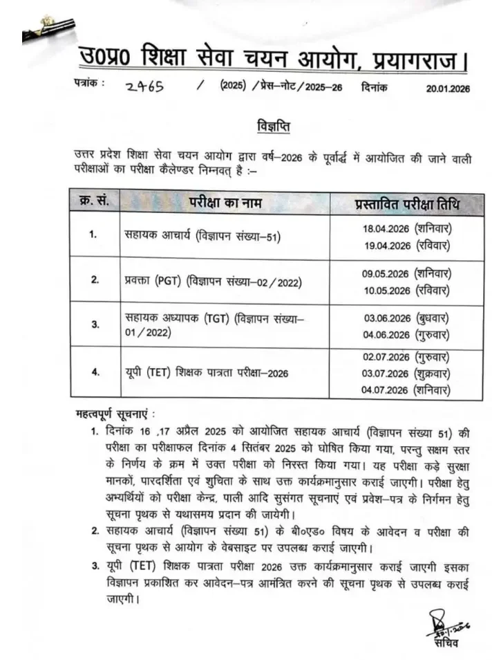 UP PGT TGT Exam Date 2026 Out, Check Official Exam Notice Here_4.1