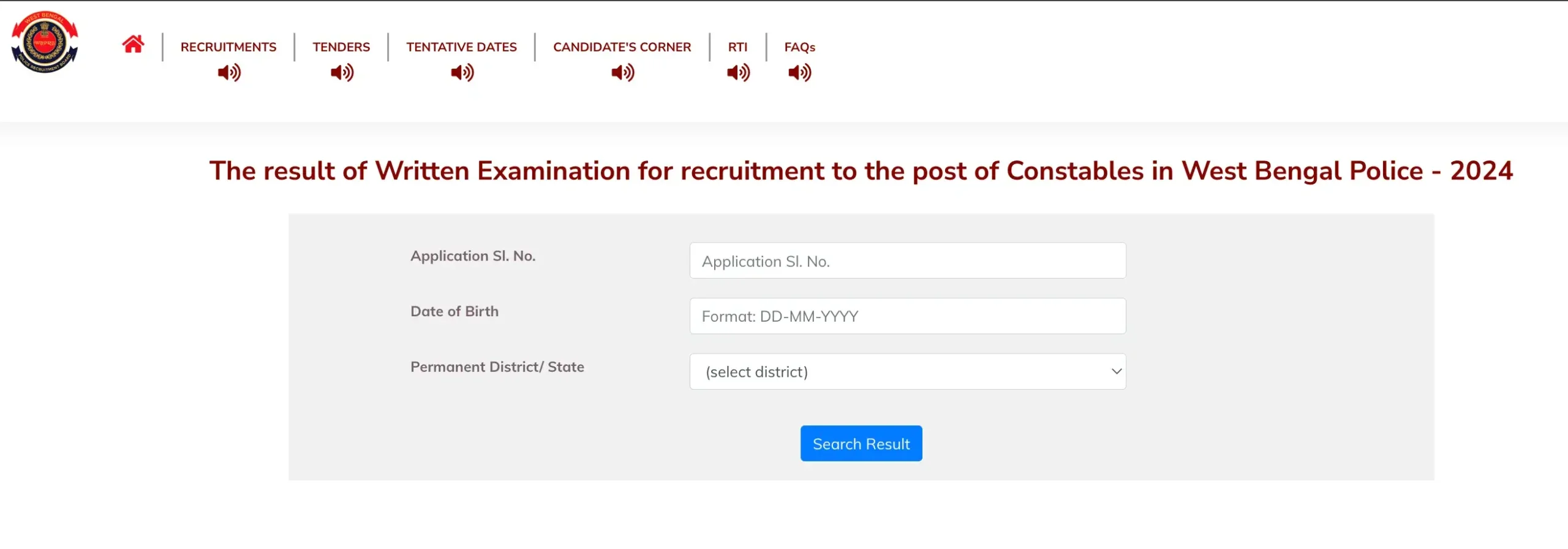WBP Constable Result Details